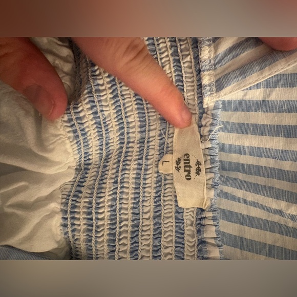 LIKE NEW Ramona Striped Midi Dress Blue and White Large - Picture 8 of 9